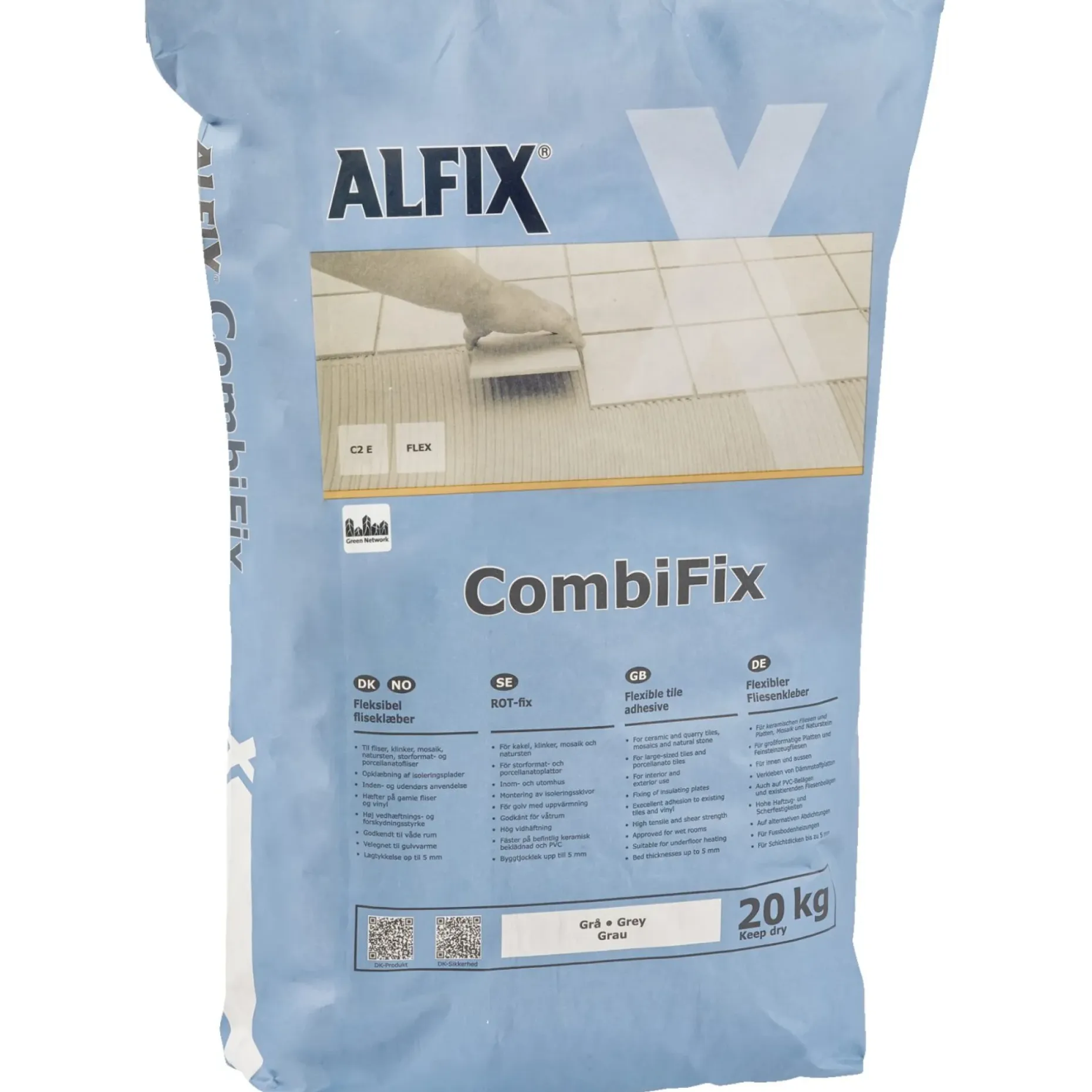 ALFIX COMBIFIX FLISEKLÆB 20 KG GRÅ