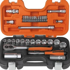 BAHCO TOPNØGLESÆT 1/4"-3/8" 34 DELE