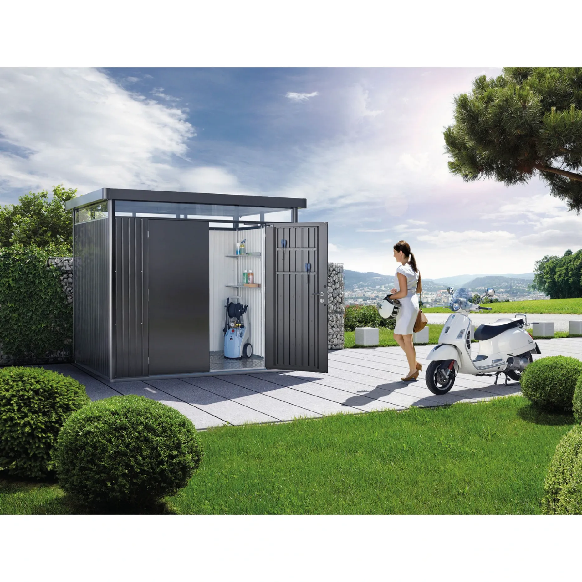 BIOHORT HIGHLINE H3 REDSKABSRUM MØRKEGRÅ METALLIC 6,46 M2