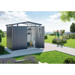 BIOHORT PANORAMA P2 REDSKABSRUM KVARTSGRÅ METALLIC 5,41 M2