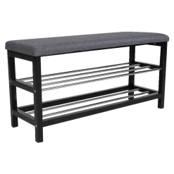 BOLIGINTERIØR BÆNK SORT/GRÅ 34 X 100 CM