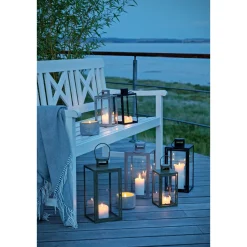 BOLIGINTERIØR METAL LANTERNESÆT H25/H35 CM BEIGE