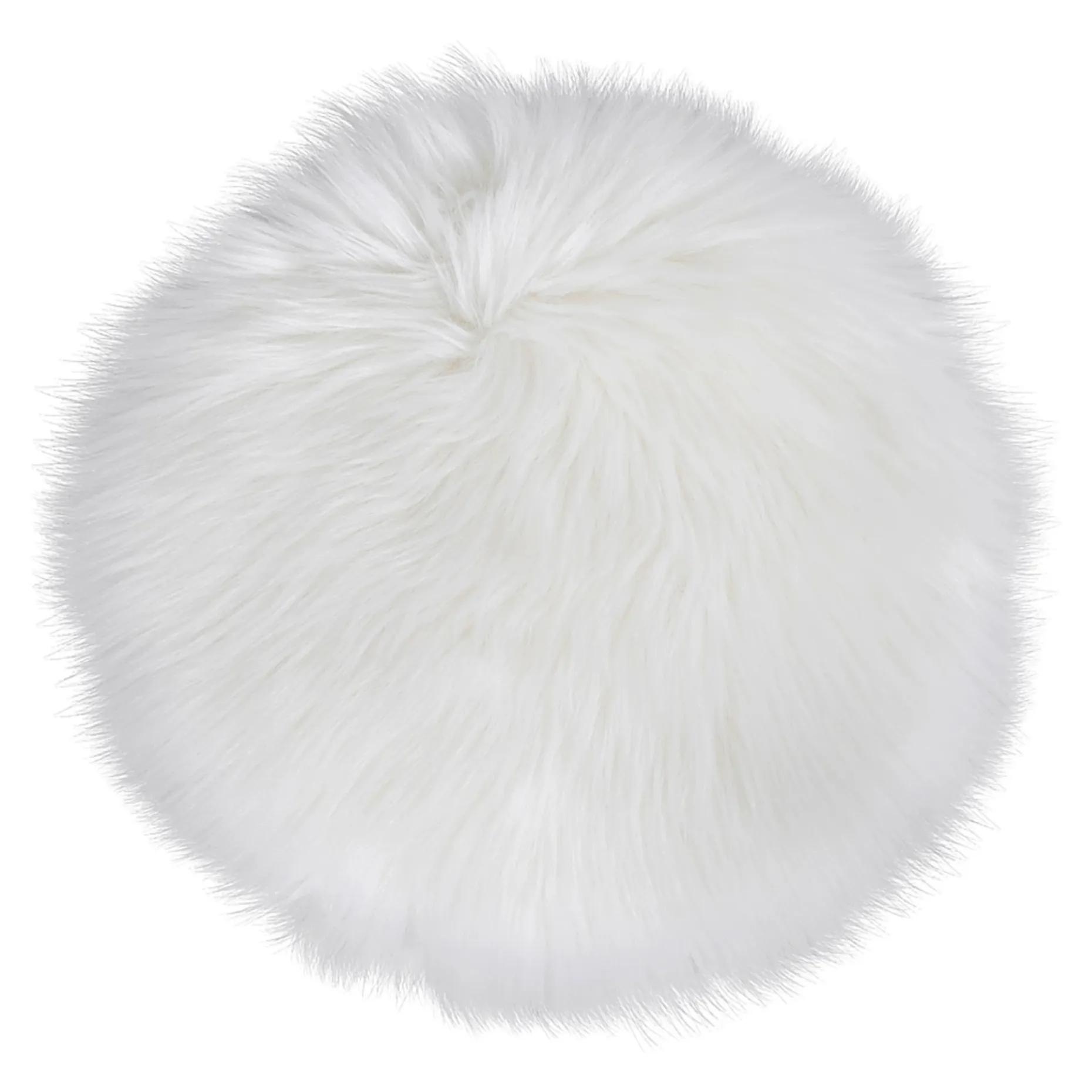 BOLIGINTERIØR RUND IMITERET LAMMESKIND 35X35 CM HVID