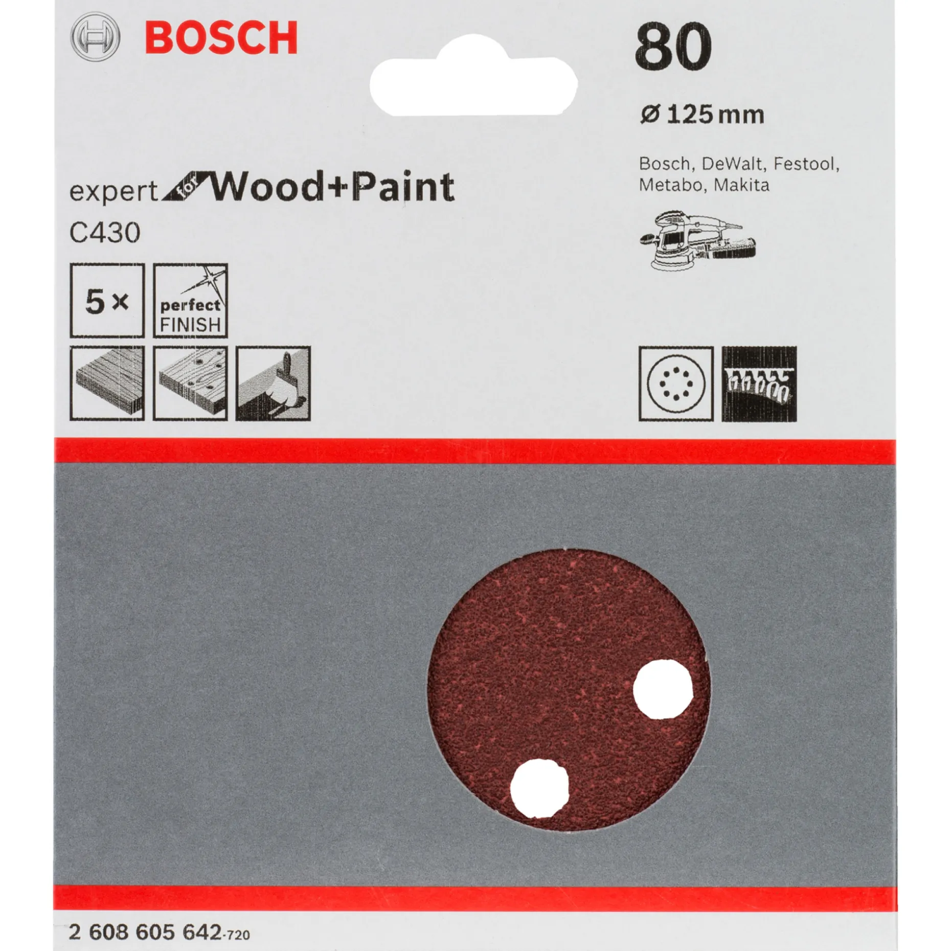 BOSCH C430 EXPERT SLIBEBLAD Ø125 MM 80 5 STK
