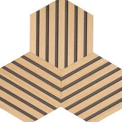 BY VENØ HEXAGON DEKORATIONSPANEL UBEHANDLET EG 10 X 267 X 308 MM