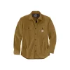 CARHARTT CANVAS FLEECE-LINED SHIRT JACKET SKJORTEJAKKE M BRUN