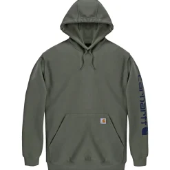 CARHARTT LOOSE FIT MIDWEIGHT LOGO SLEEVE GRAPHIC SWEATSHIRT HÆTTETRØJE XL GRØN