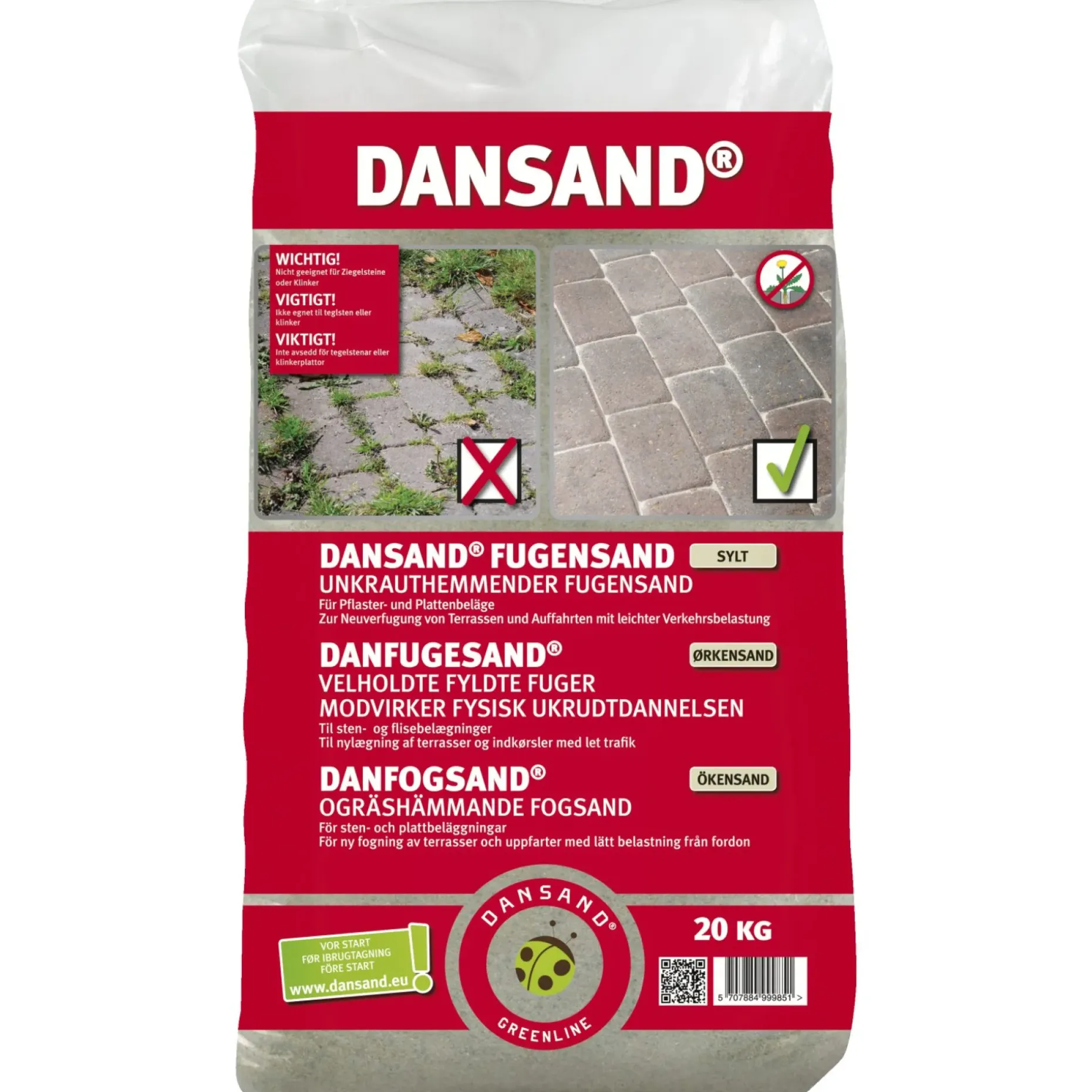 DANSAND NO GROW FUGESAND 20 KG OP TIL 1,5 MM