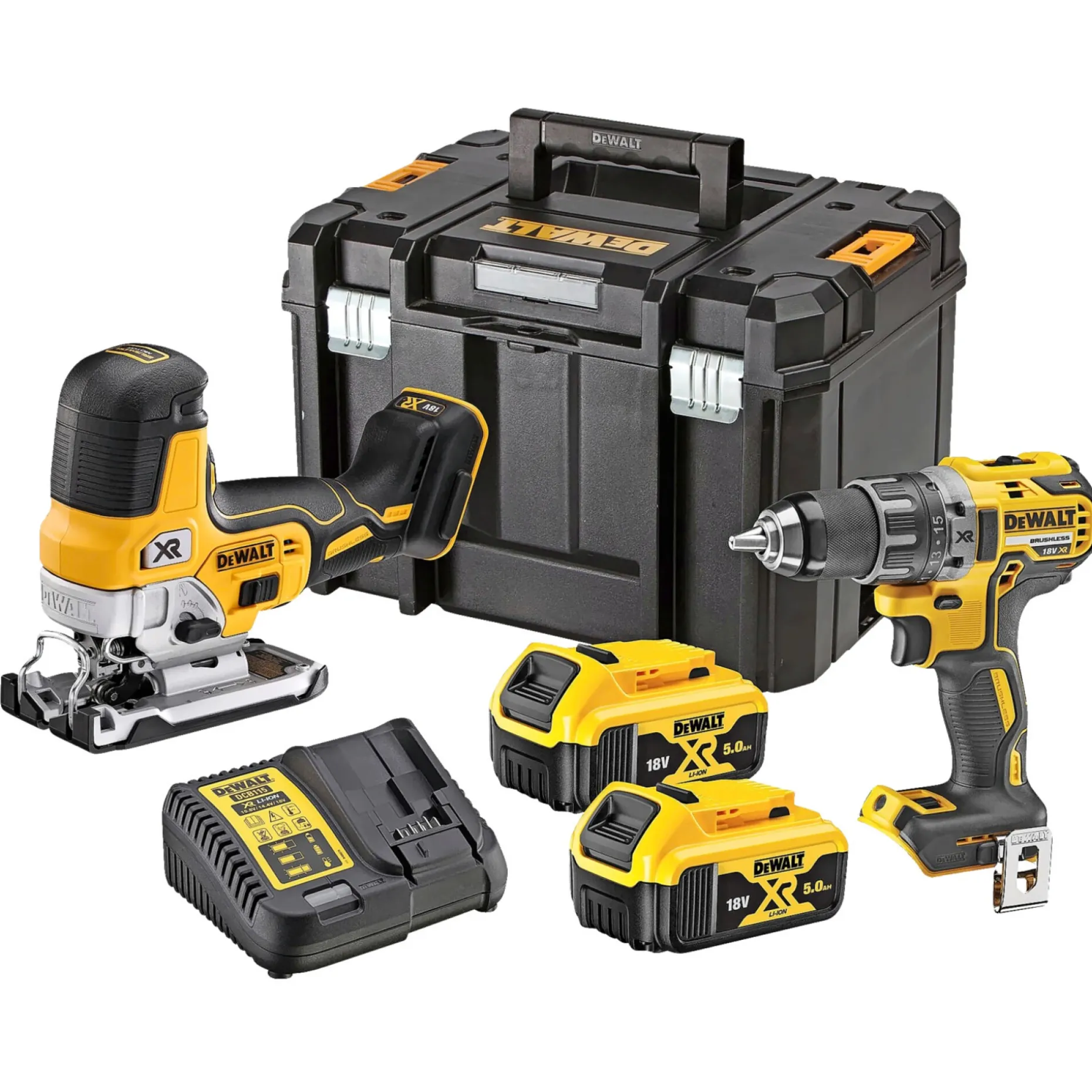 DEWALT DCK298P2T SKRUEMASKINESÆT AKKU MED BATTERI OG LADER