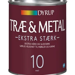 DYRUP 10 EKSTRA STÆRK TRÆ- OG METALMALING 1 L HVID