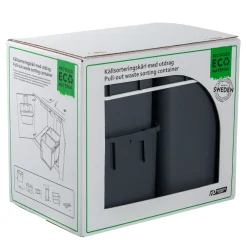 G. FUNDER 2X12 L., 1X7 L. AFFALDSSORTERING GRÅ 395 X 270 X 355MM
