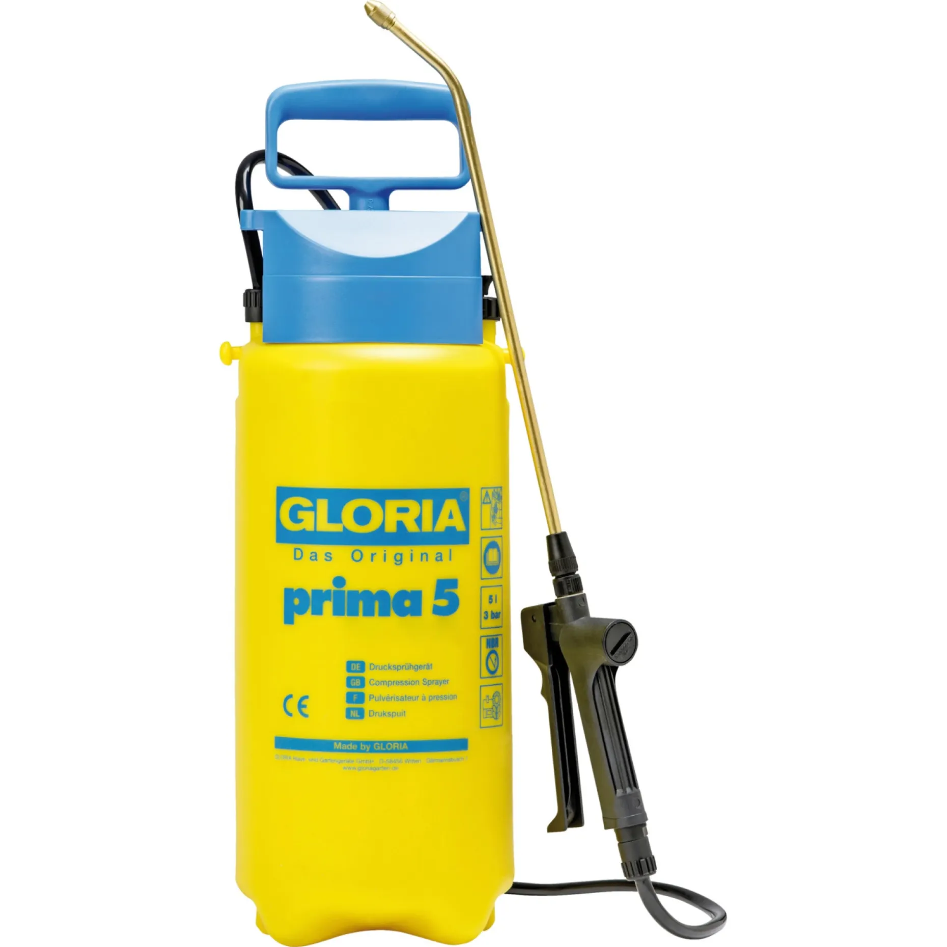 GLORIA PRIMA 5 TRYKSPRØJTE TOTAL 7 L. PÅFYLDNINGSKAPACITET 5 L