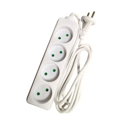 GRIPO STIKDÅSE 4 UDTAG U/JORD HVID 1,5 M KABEL