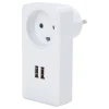 GRIPO STIKDÅSE HVID M/ 2 USB UDTAG