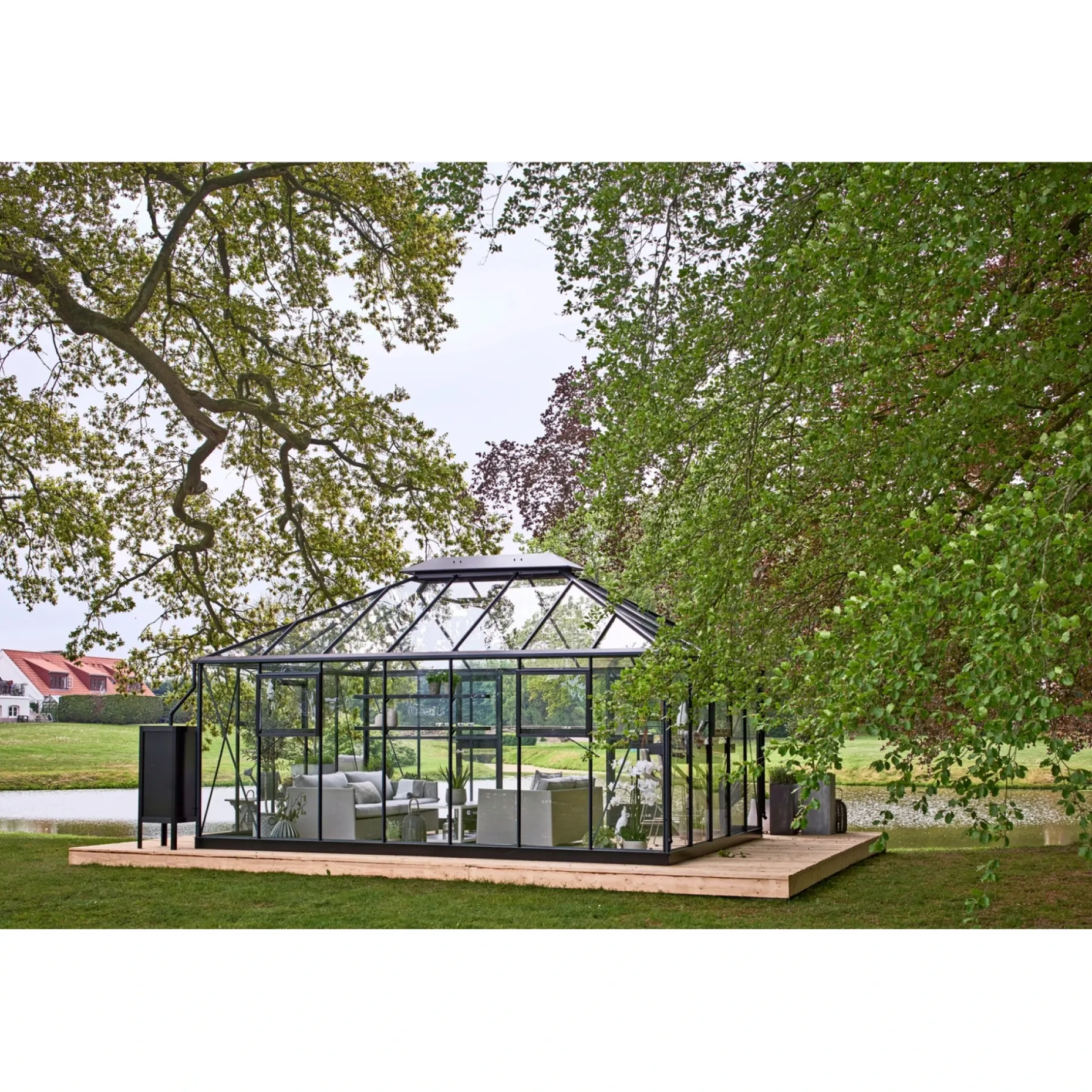 JULIANA GRAND OASE ORANGERI 3 MM HÆRDET GLAS HELE BANER ANTRACIT 18,8 M2