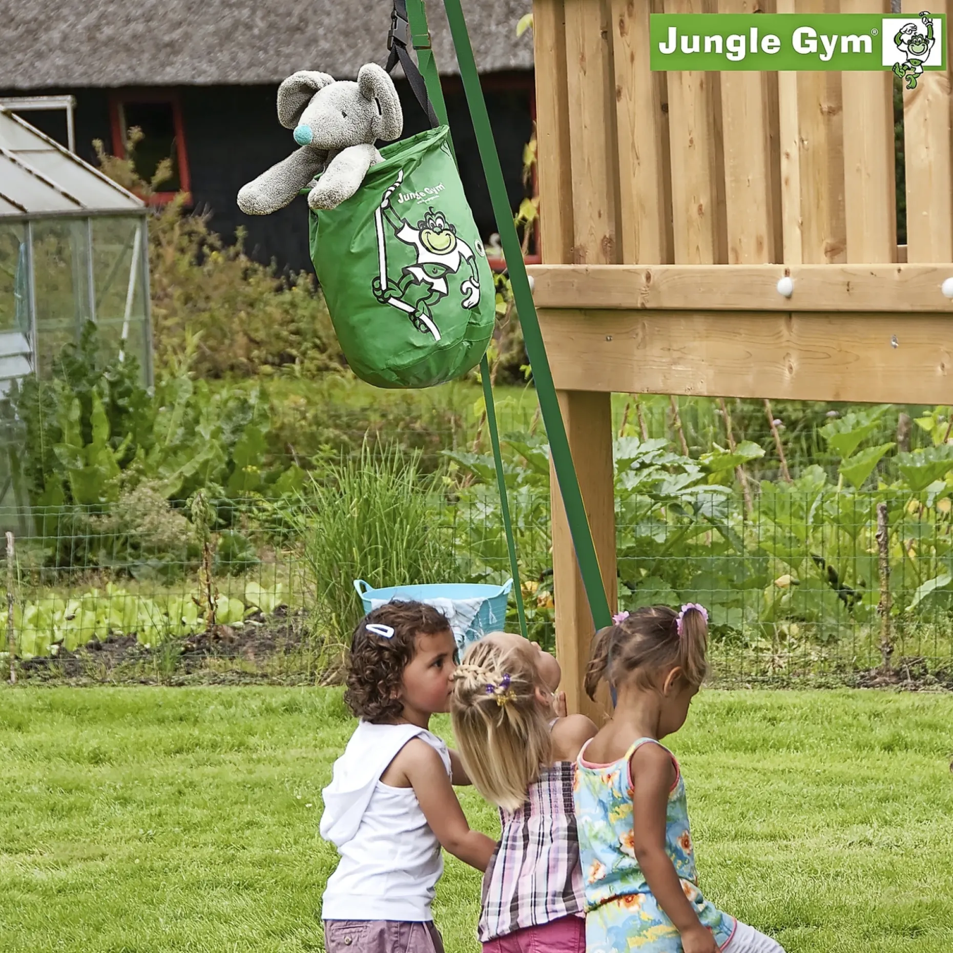 JUNGLE GYM BUCKET TILBYGNINGSMODUL GRØN PLASTIK
