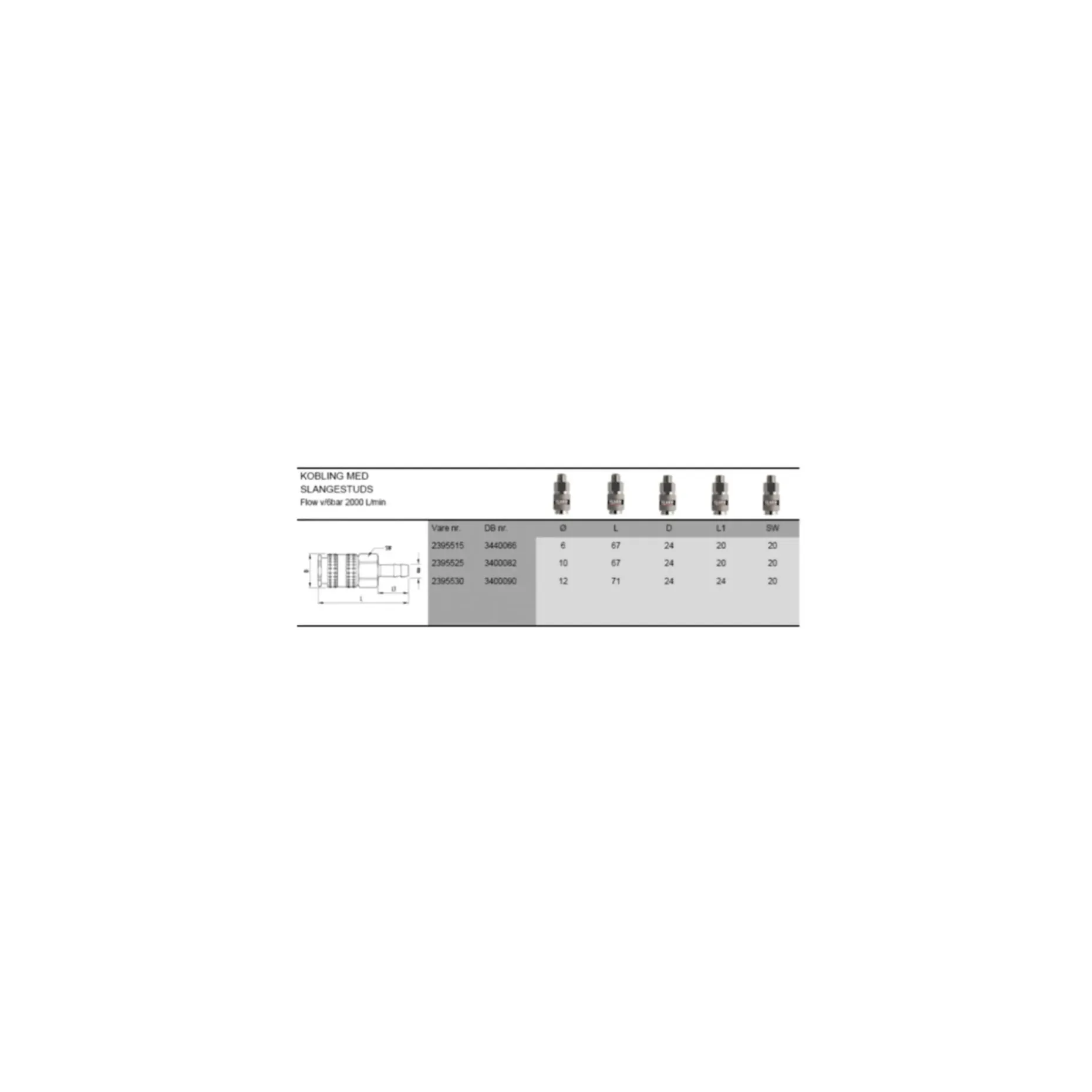 KGK 2395525 KOBLING 3/8" SL