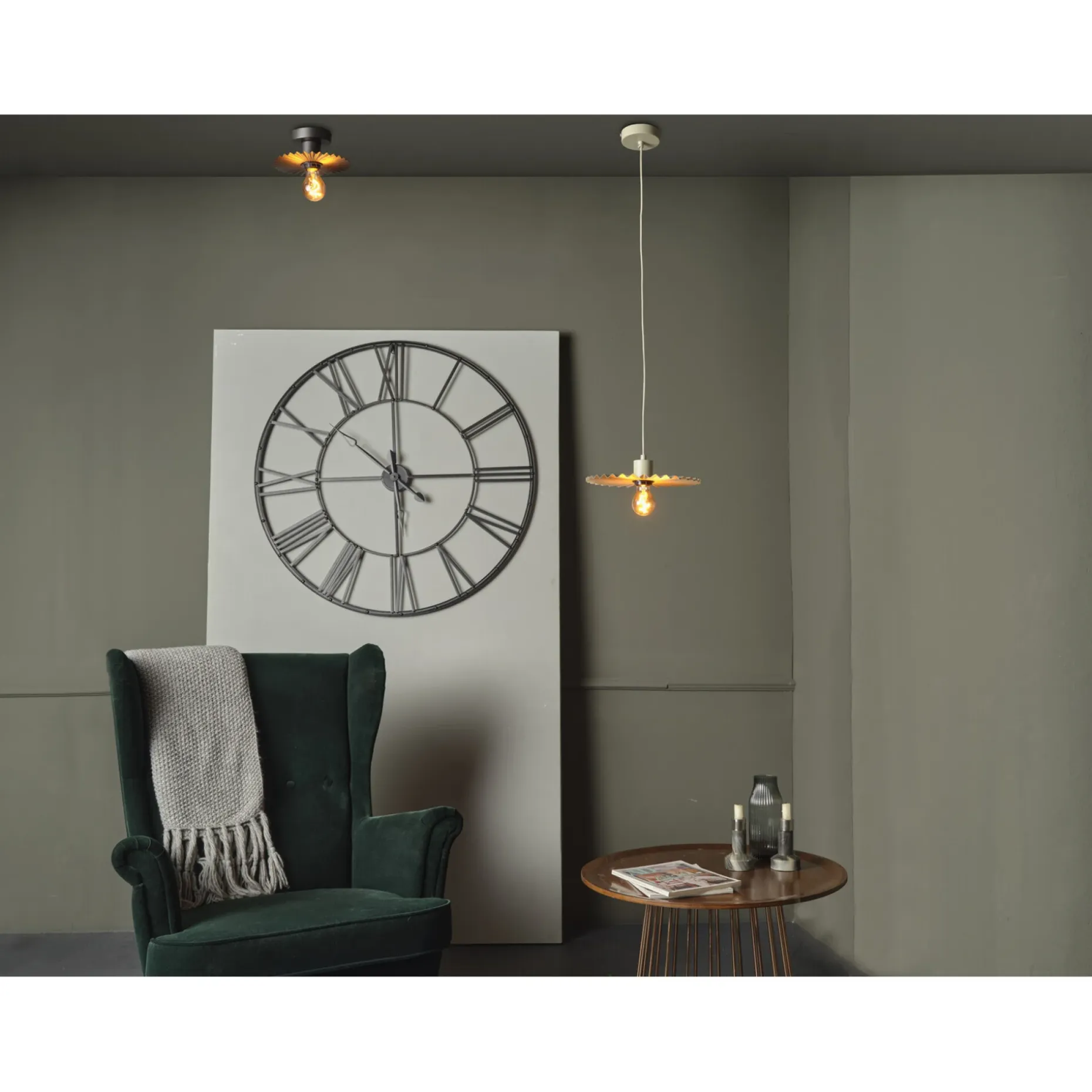 LEDVANCE DECOR PLISSEE LOFTLAMPE MØRK GRØN 21,3 CM