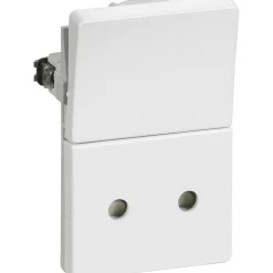 LK FUGA 1,5 MODUL STIKKONTAKT M/AFBRYDER HVID U/JORD
