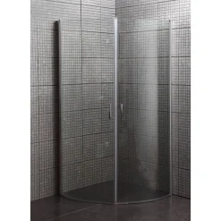 MILOBAD BUET, KLAR GLAS BRUSEHJØRNE 90 CM KROM