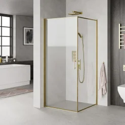 MILOBAD MESSING PROFIL BRUSEDØR KLART GLAS 90 CM