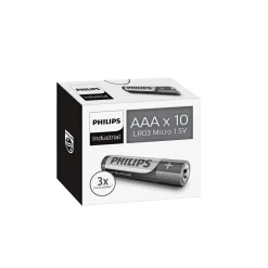 PHILIPS INDUSTRIAL ALKALINE AAA BATTERI 10 STK/PAK