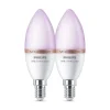 PHILIPS SMART COLOR 2-PAK LED PÆRE E14 KERTE 5W
