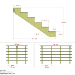 PLUS 6 TRIN TERRASSETRAPPE 1200 X 1050 MM