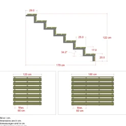 PLUS 7 TRIN TERRASSETRAPPE 1200 X 1220 MM
