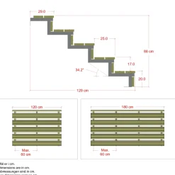 PLUS 5 TRIN TERRASSETRAPPE 1800 X 880 MM