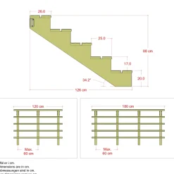 PLUS 5 TRIN TERRASSETRAPPE 1200 X 880 MM