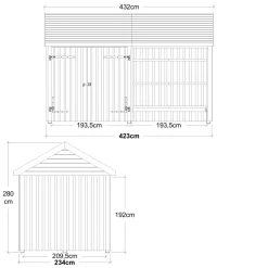 PLUS INKL. TAGPAP/ALULISTER/H-STOLPEFØDDER HAVEHUS 10 M²