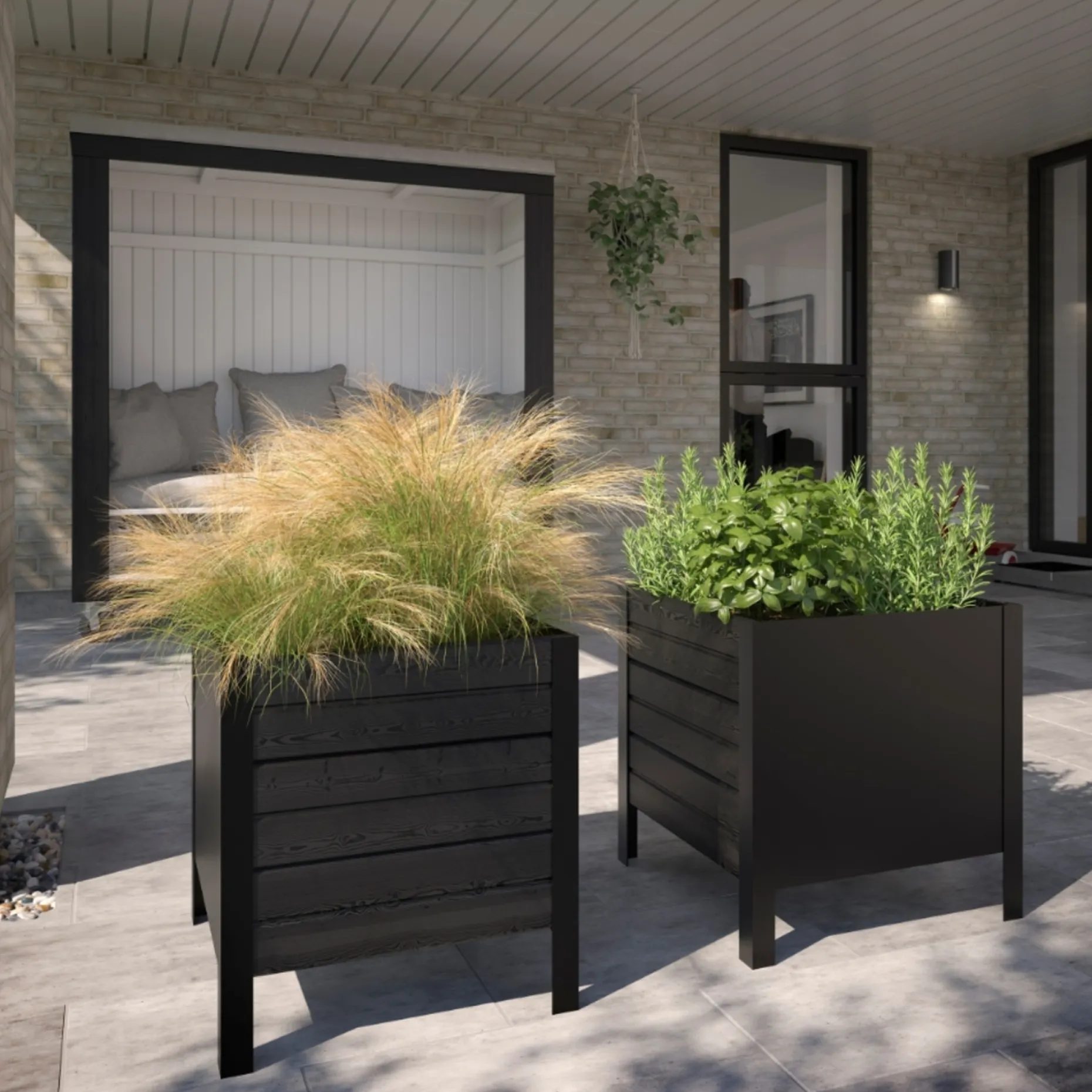 PLUS PLANTEKASSE SORT 46.50 X 46 X 43 CM