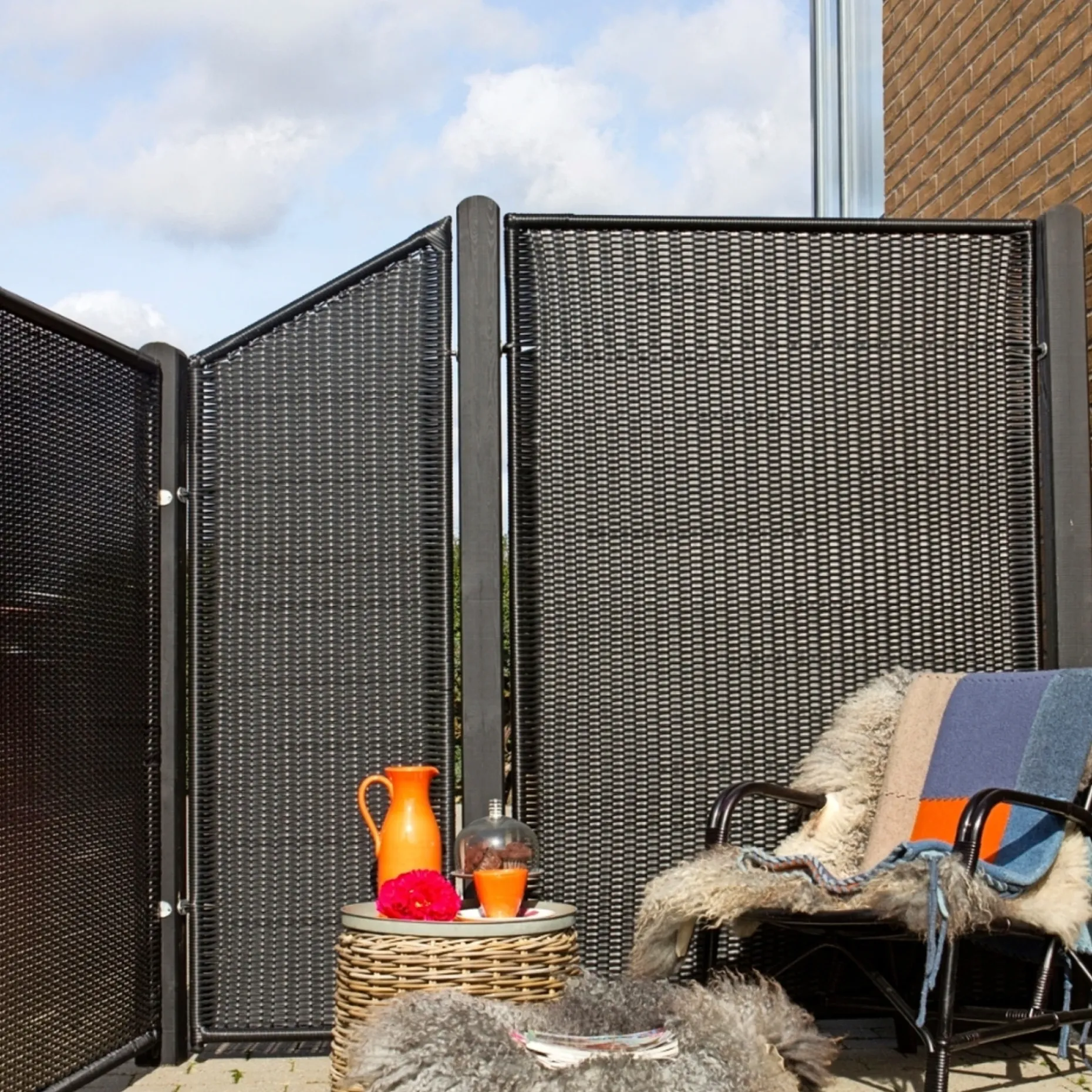 PLUS TREND SKRÅELEMENT KUNSTOFHEGN POLYRATTAN 55 X 170 CM