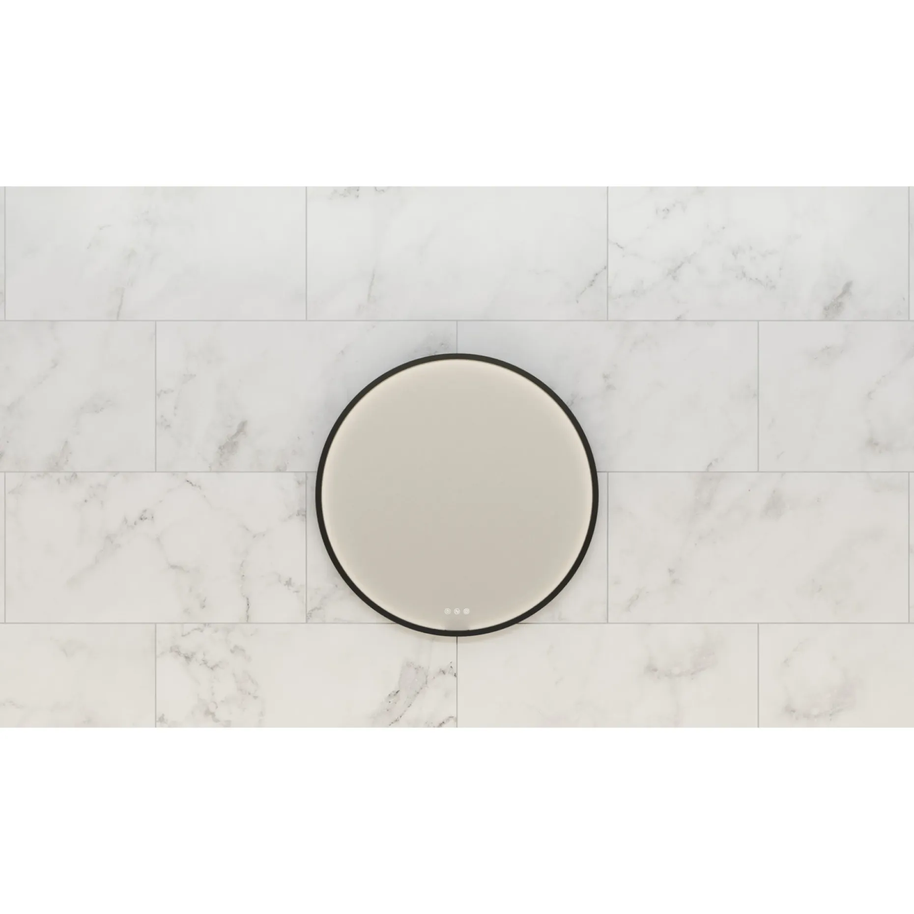 SCANBAD DELTA RAMMESPEJL MED LYSSTYRING Ø75 CM SORT