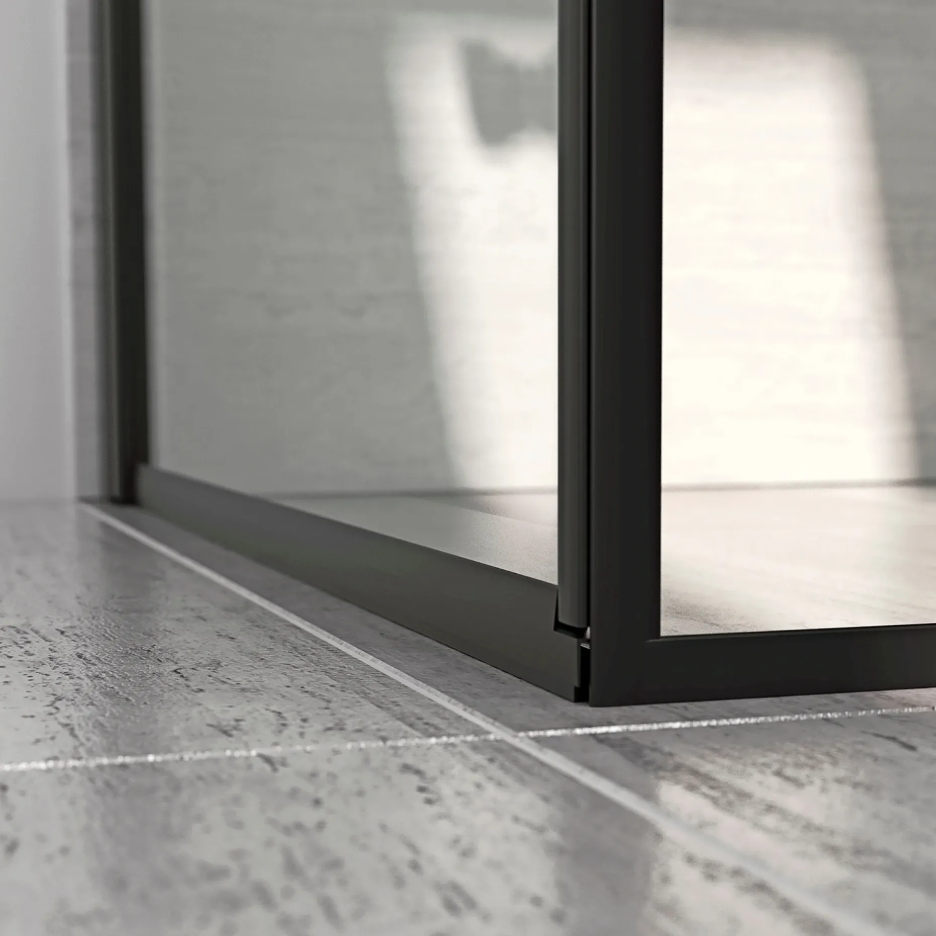 SCANBAD FLEXI SORT PROFIL, 1 STK. BRUSEDØR 74 CM KLART GLAS