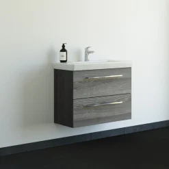 SCANBAD MULTO LOTTO BADMØBEL PINE GREY MED METALSKUFFER 85 CM