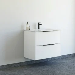 SCANBAD NOW GLAT BADMØBEL HVID MAT 2 SKUFFER 81 CM