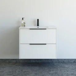 SCANBAD NOW GLAT BADMØBEL HVID MAT 2 SKUFFER 81 CM