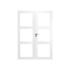 SWEDOOR CLEVER-LINE PURITY GW3L DOBBELT GLASDØR INKL. KARMSÆT 128 MM 15X21
