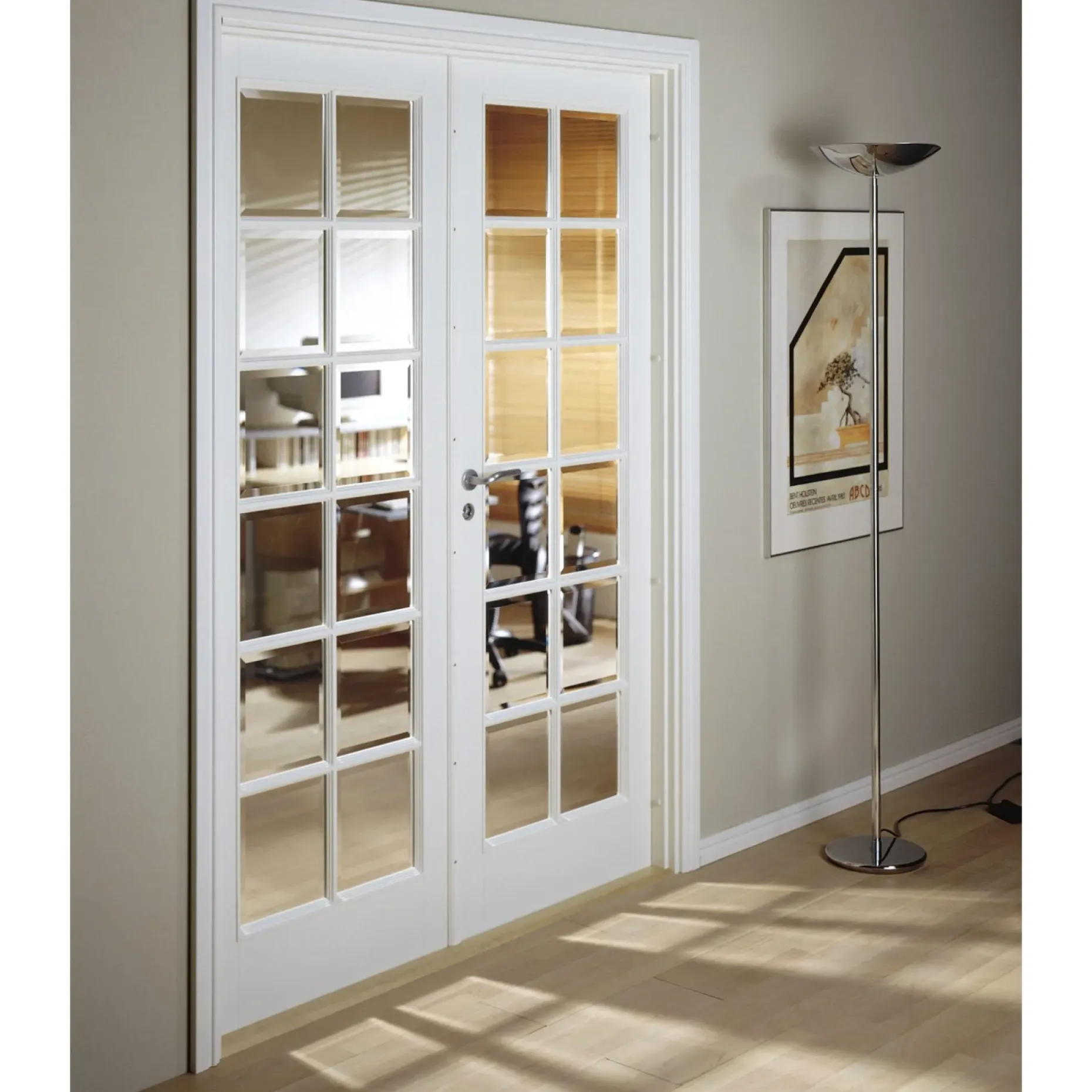 SWEDOOR CLEVER-LINE STYLE SP12 DOBBELT GLASDØR INKL. KARMSÆT 128 MM 17X21