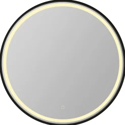 VASSO CAVO RUNDT SPEJL MED LED-LYS Ø80 CM MAT SORT