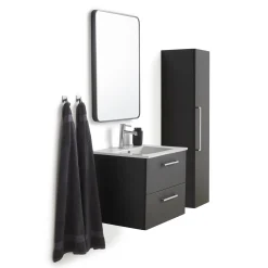 VASSO MILANO SOFTCLOSE BADMØBEL SORT 2 SKUFFER 60 CM