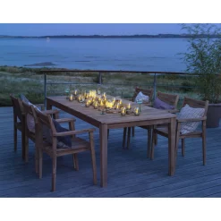 VELI LINE 3-PAK FLAMME SOLCELLE BORDLAMPE STÅL 11 CM
