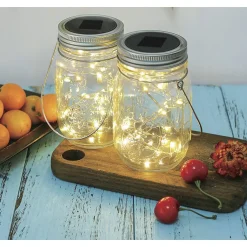 VELI LINE 2-PAK GLASKRUKKE SOLCELLE LAMPE KLAR 13,5 CM