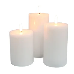 VELI LINE 3-PAK HVIDE Ø7,5 X10+12,5+15 CM LED BLOKLYS