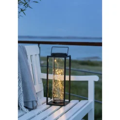 VELI LINE TORINO SOLCELLE LANTERNE SORT/KLART GLAS 42 CM